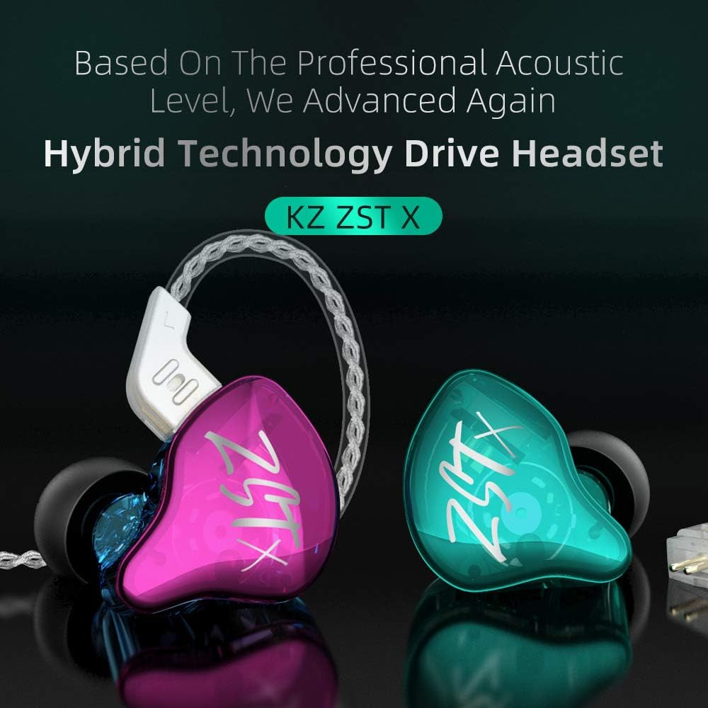 KZ ZST X Hybrid In-Ear Headphones - Purple
