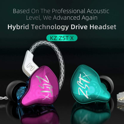 KZ ZST X Hybrid In-Ear Headphones - Purple